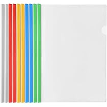 Carpetas A4 Barra Pack 10 Portadocumentos Transparentes FOSHISY Con Barra Deslizante - Para Informes A4, 6mm Capacidad Organización Documentos Oficina