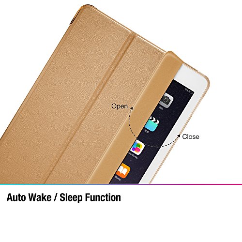 iPad Pro 12.9 (2015 Moell) Hülle, ESR® Auto Schlaf/Aufwachenen Funktion PU Ledertasche mit Translucent Rücken Abdeckung (Silikon Rahmen + Hart PC Zurück) mit Kühlloch Schutzhülle für iPad Pro 12.9 (Braun) - 4