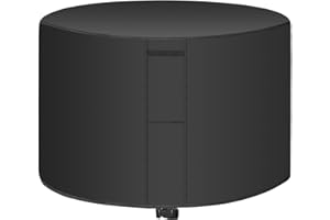 gohantee Round Garden Furniture Covers Waterproof, Garden Table Cover 420D Round Patio Table Cover, Patio Outdoor Circular Table Cover Windproof Anti-UV, RipProof (120x75cm)