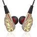 Produktbild bescita In Ear Kopfhörer, Mini Doppeltreiber Ear Ohrhörer 2018 Metallisches Stereo Headset Earphones mit Ohrstöpseln und Mikrofon für iPhone, Huawei und Samsung und MP3 Players usw (Gold)