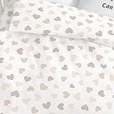 Fein Biber Baby Bettwäsche Herz I love you in beige – Größe 40×60 + 100 x 135 cm – hergestellt in Deutschland - 3