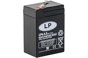 LP BATTERIES Batería Recargable Landport 6V 4.5Ah (20Hr/desc.) para Seguridad - Tecnología VRLA AGM/Modelo NSA LP6-4.5 T