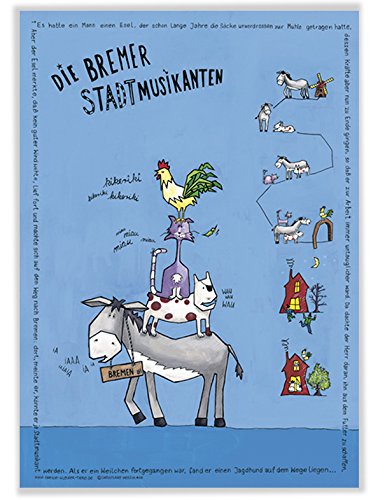 Preisvergleich Produktbild Poster Kinderzimmer Babyposter Bremer Stadtmusikanten