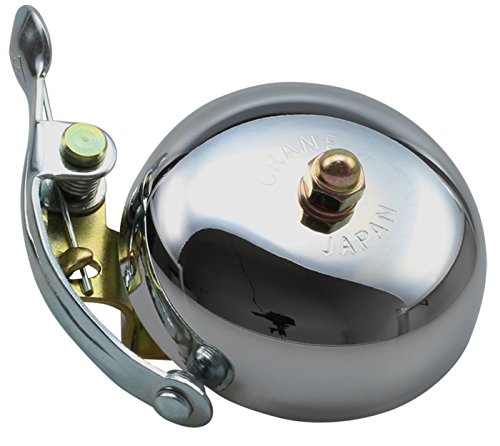 CRANE Bell CR-MSZSB-CO Suzu with Steel Band Mount latón - Timbre para Bicicleta, Unisex, Suzu with Steel Band Mount Messing, Cromado, 55 mm
