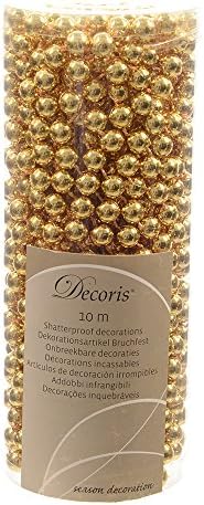 Christmas Round Gold Plastic Bead Garland 10m Long