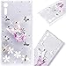 Produktbild GrandEver Sony Xperia XZ Hardcase Hülle Bumper Durchsichtige Hartschale Glitzer Dimant PC Rückschale Transparent Schutzhülle mit Bling Muster Klar Dünne Ultra Slim Rückseite Clear Case Cover Handy Tasche Premium Handyhülle Backcover - Blumen und Schmetterling