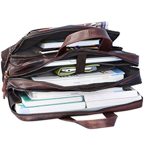 STILORD  Lias  Umh  ngetasche Leder Herren Vintage 15 6 Zoll Laptoptasche gro   Arbeit B  ro Uni Antik Leder   Farbe kara - braun