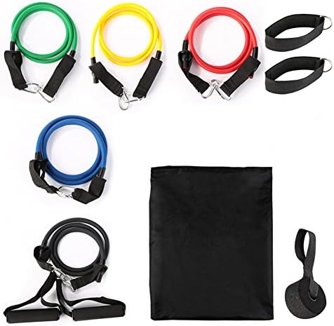 Gophly Resistance Bands Kit Fitness Bands Kit for Women and Men with (5 Fitness Tubes/Handles /Door Anchor/Ankle Straps/Carrying Pouch/Workout Guides) for Body Stretching Crossfit Yoga and Pilates
