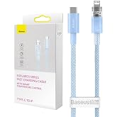 Baseus Explorer Serisi Hızlı Şarj Kablosu Akıllı Sıcaklık Kontrol&uuml; Type-C to iP 20W, 1m, Mavi