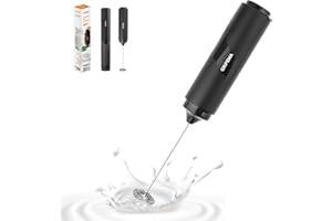 GRIFEMA Milk Frother Handheld, Portable Mini Electric Whisk, Battery Operated, Stainless Steel Coffee Whisk Frother Ergonomic, Easy to Clean, Coffee Drink Mixer for Lattes, Matcha, Protein Shakes