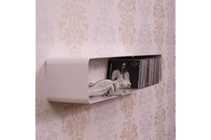 DESIGN DELIGHTS SCAFFALE MOBILE PORTA CD IN STILE RETRO | color bianco, 80 cm, metallo, apx. 70 cds | scaffale da parete
