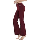 FEDTOSING Womens Bootcut Yoga Pants Stretch Trousers Flared Pants High WAIS Cotton Gym Casual Joggers with Pockets