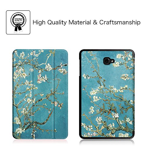 Fintie Samsung Galaxy Tab A 10.1 Hülle – Ultra Schlank Superleicht Ständer Smart Shell Case Cover Schutzhülle Etui Tasche mit Auto Schlaf / Wach Funktion für Samsung Galaxy Tab A 10,1 Zoll T580N / T585N Tablet (2016 Version), Mandelblüten - 2
