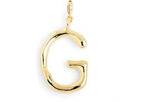 SINGULARU - Charm Letter XL Oro - Pendente Iniziale in Ottone con Finitura Placcata in Oro 18kt - Pendente Lettere A - Z - Charm Combinabile con Collana - Gioielli da Donna