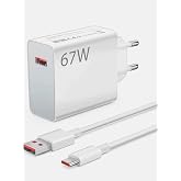 67W Hızlı Şarj Aleti Seti, USB-A Girişli, USB-C Kablo Dahil, Beyaz