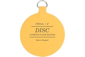 WINSOME Disc Plate Hangers for Walls - Strong Invisible Plate Holder Self Adhesive Stick On Hooks Picture Hanging Wall Plate Holder (100mm / 4'')