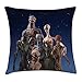 Produktbild WITHY Outer Space Decor Throw Pillow Cushion Cover, Alien Group Race Diverse Creatures Under Starry Night Martian Family Image, Decorative Square Accent Pillow Case, 18 X 18 inches, Blue Pink