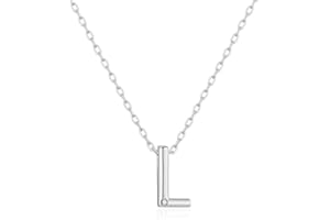 Philip Jones Silver Plated Initial Necklaces A to Z Created with Zircondia® Crystals