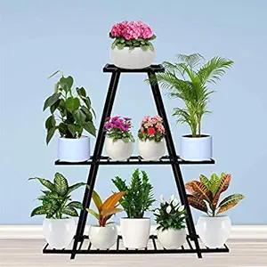 TrustBasket Calyx Planter Stand (Black) - Multiple Pot Stand Indoor/Outdoor, Multipurpose Stand,Planter Stand