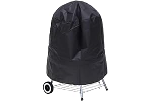 Ankier Barbecue Cover, Waterproof Polyester Round BBQ Grill Cover, with Drawstring Cord Large 30 Inch (Black)