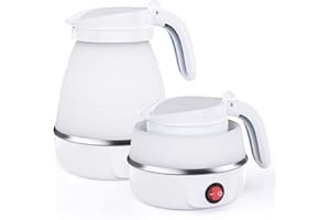 YudouTech Foldable Electric Kettle, Camping Kettle, Mini Travel Silicone Electric Water Boiler, Tea Coffee Maker, Portable Coffee Kettle with Separable Power Cord for Outdoor Hiking Camping