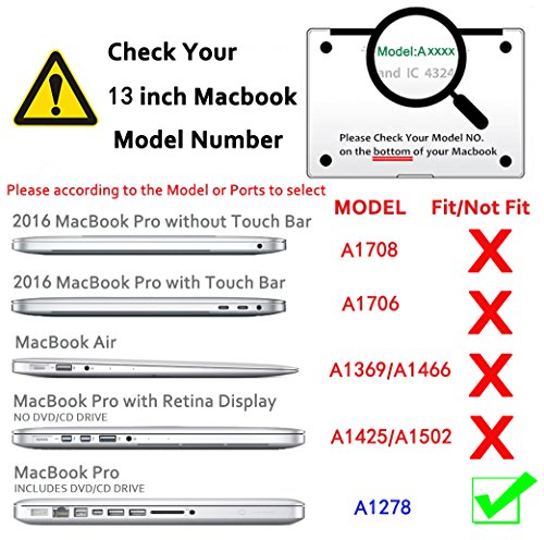 Se7enline Sanfte Schutzschale, Kunststoff, mit schwarzem Tastaturschutz aus Silikon und transparenter Displayschutzfolie, Design: schwarze Kreise, für Macbook Lamp Bulb Macbook Pro 13'' (Model A1278)