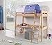 Produktbild Froschkönig24 Hochbett Renate Multifunktionsbett mit Schreibtisch Bett Buche Stoffset Blau/Boy, Matratze:ohne