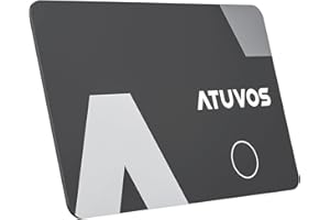 ATUVOS Tracker Air Card Wallet Thin 0.16cm, Smart Bluetooth Locator Work with Apple Find My (iOS Only), Item Finder for Luggage Tag, Suitcase, Bags, Passport and More, IP67 Waterproof, Black