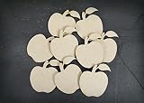 60 mm MDF Apfel aus Holz, Dekoration, 50 Stück