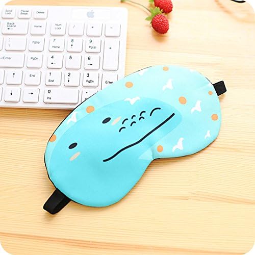 LAKAWE Cartoon cute summer cool and breathable ice sleep eye shades blackout ice bag sleeping eye shields, The Blue Crocodile