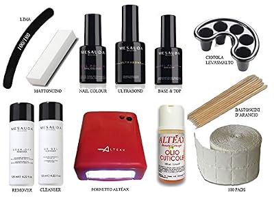 Mesauda Milano - Kit complet de manucure pour vernis à ongle semi-permanent, avec gel polish 5 ml, vernis et lampe UV