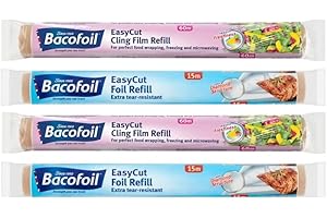 HOMEY MART 2 x EasyCut Cling Film Refill Rolls 35cm x 60m and 2 x EasyCut Aluminium Foil Refill Rolls 30cm x 15m