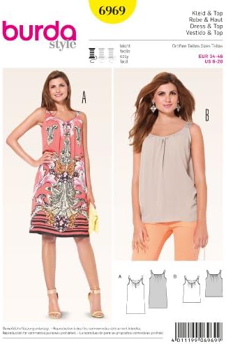 BurdaStyle Sewing Pattern B6969 Misses' Dress and Top