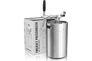 TMCRAFT 8 litri (270 oz), mini botte Growler, sistema a pressione in acciaio inox con rubinetto regolabile, può mantenere le bevande fresche e gassate per birre domestiche, birre artigianali