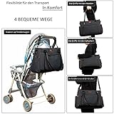 Baby Wickeltasche, BRINCH Multifunktion Baby Windel Umhängetasche tragbare Einkaufstasche mit Wickelunterlage, Isolierte Tasche, Kinderwagenbefestigungen - 5