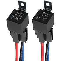 QitinDasen 2 Pièces 4 Broches Voiture Relais, 12V 40A SPST