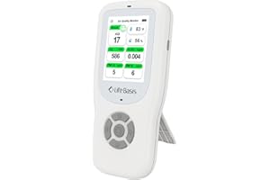 10 en 1 Appareils Mesurant Qualité Air Intérieur, LifeBasis Détecteur de CO2, AQI,PM1.0, PM2.5, PM10, TVOC, HCHO, Particules, Température et Humidité pour Maison, Bureau, et Ecole