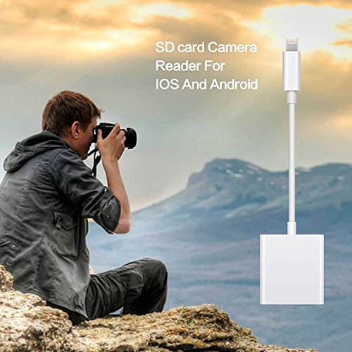Amavasion SD Card Reader-Kamera-Adapter für iPhone iPad, Trail Spiel-Kamera-Karten-Viewer Reader für Apple iPhone 5 / 5s / 6 / 6S / 6 Plus / 07.07 Plus / iPad Mini / Air – Keine App nötig - 5