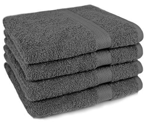 Betz 4 Stück Handtücher Größe 50×100 cm 100% Baumwolle Set Handtuch Premium Farbe anthrazit - 2