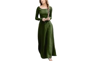 Fulidngzg Elf Dress Women's Victorian Viking Clothing Steampunk Renaissance Long Costume Summer Fairy Elf Dress Rapunzel Medieval Dresses Cosplay Castle Party Princess Dress Gothic Clothing