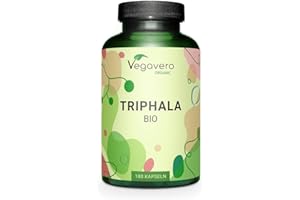 Vegavero Pure Triphala Powder Organic 1300 mg | 180 Capsules (3 Month Supply) | NO Additives, Lab-Tested | Ayurveda Products | Gut Health Supplements & Immune System Booster | Vegan