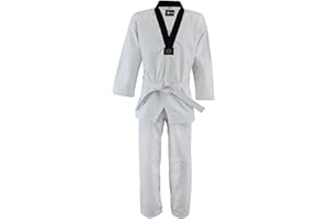 URBANSBEE traje taekwondo, Kimono Judo bjj Gi Premium ligero Cuello en V negro uniforme para mma artes marciales entrenamiento