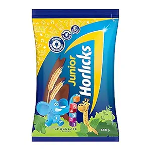 Junior Horlicks Horlicks Junior Health & Nutrition Drink Chocolate Pouch, 500 g