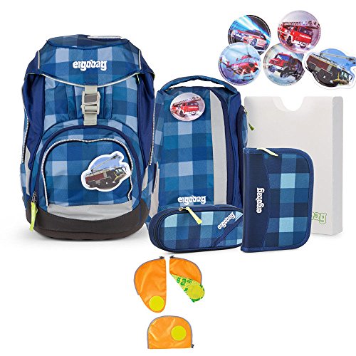 Preisvergleich Produktbild Ergobag Pack KaroalaBär 2016 Schulrucksack-Set 6tlg + Sicherheitsset Orange