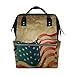 Produktbild COOSUN Vintage American Flag Nappy Wickeltasche Windel Rucksack mit Insulated Taschen Stroller Straps, große Kapazitäts-Multi-Funktions-stilvolle Windel-Tasche für Mama Dad Außen Groß mehrfarbig