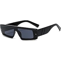 Occhiali Da Sole Rettangolari Retr&ograve; Unisex - UV400 Protezione, Stile Anni 90, Moda Funky