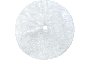 AWONLATE Falda para Árbol de Navidad, 78cm Piel Sintética Faldas de Árbol, Alfombra Arbol de Navidad, Manta de Árbol de Navidad, para Decoración de Casa, Fiestas de Navidad (Blanco)