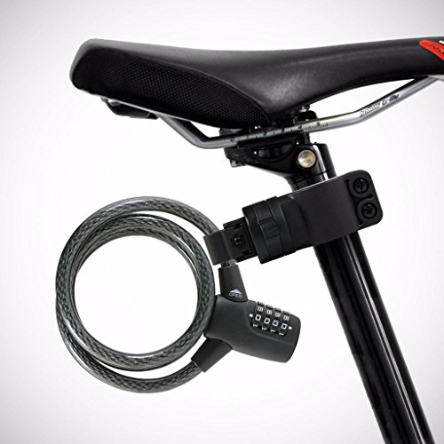 Fahrradschloss Zahlenschloss, BEZ® Fahrradschloss kabel, Fahrrad Sicherheits Kabelschloss Kombination, rückstellbare Kombinationsschloss mit Kabel mit kostenlosem Montagebügel, 0,9 m lang x 1,2 cm - 3