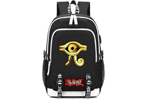 WANHONGYUE Yu Gi Oh Anime Rucksack Schoolbag Laptop Backpack with USB Charging Port and Headphone Jack