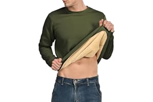 ozkzdp Men's Sweatshirts Fleece Jumper Thick Crew Neck Pullover Classic Warm Winter Sweat Shirt